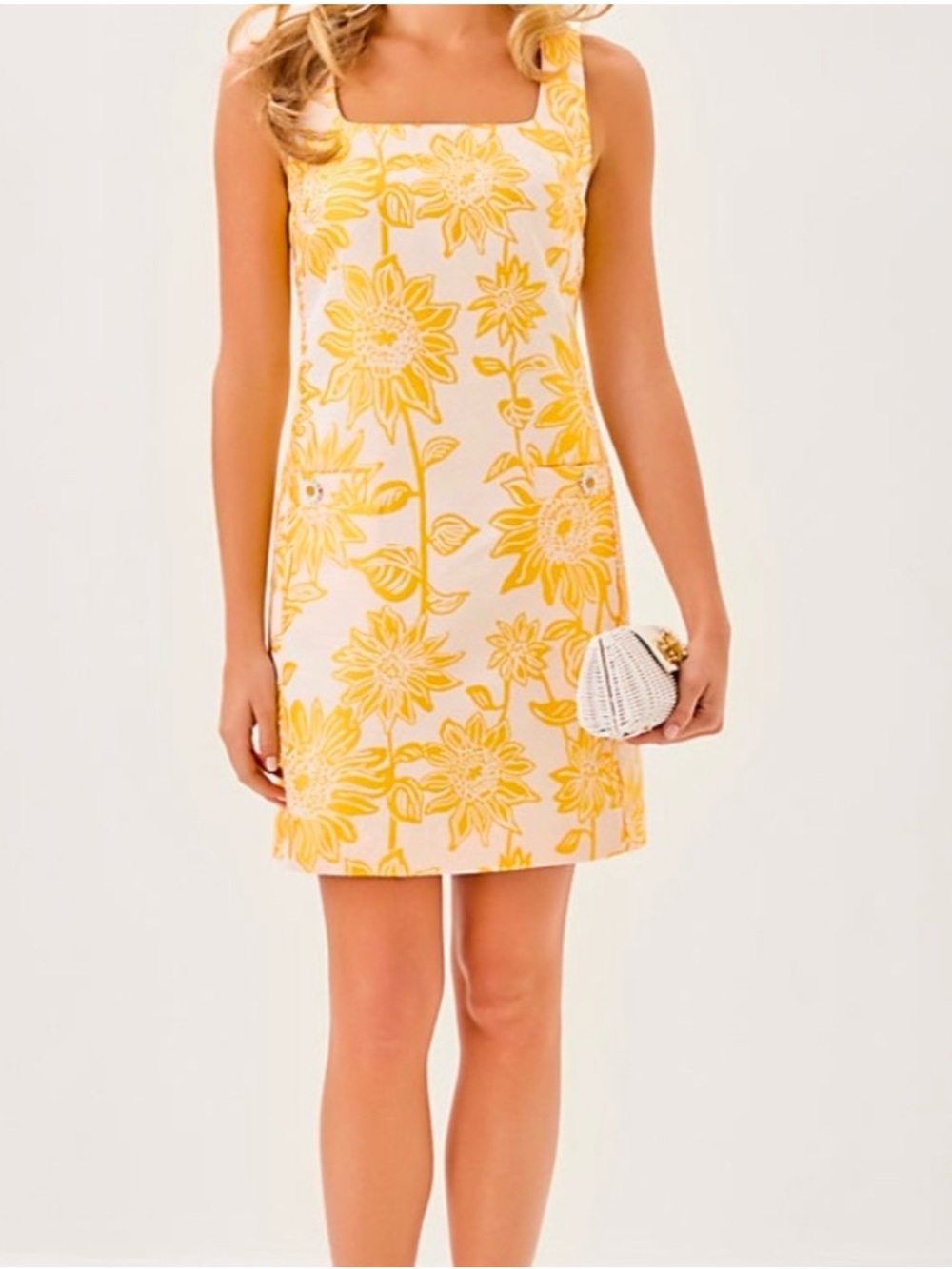 Lilly Pulitzer Yellow Floral Jacquard Shift Dress